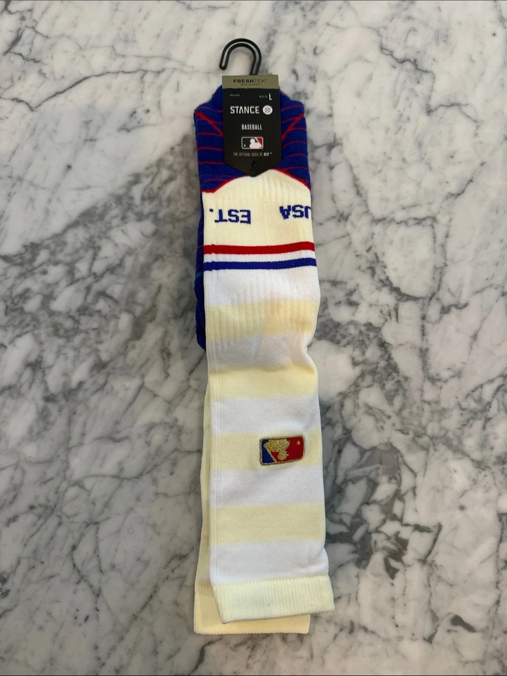 Stance White, Blue & Red USA Baseball Crew Socks